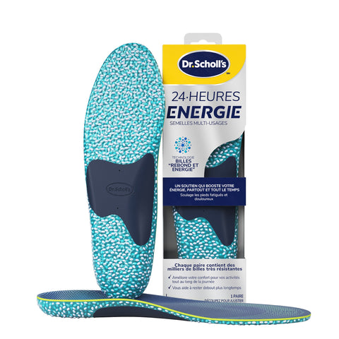 Dr. Scholl's Semelles multi-usages 24-Heures Énergie pour tout type de chaussures, Taille Large 40 à 47.5