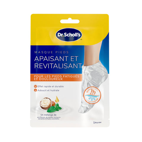 Dr Scholl's Masque pieds apaisant et revitalisant pour pieds fatigués et douloureux