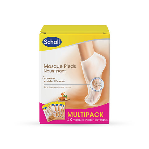 Lot de 4 Masques Pieds Scholl Miel et Amande