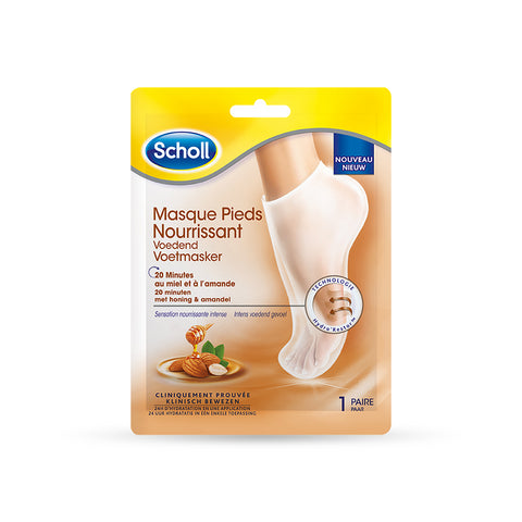Lot de 4 Masques Pieds Scholl Miel et Amande