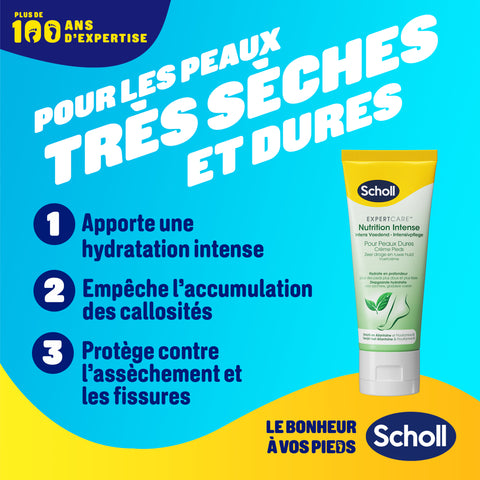 Scholl Crème Pieds Nutrition intense pour peaux dures, 75ml