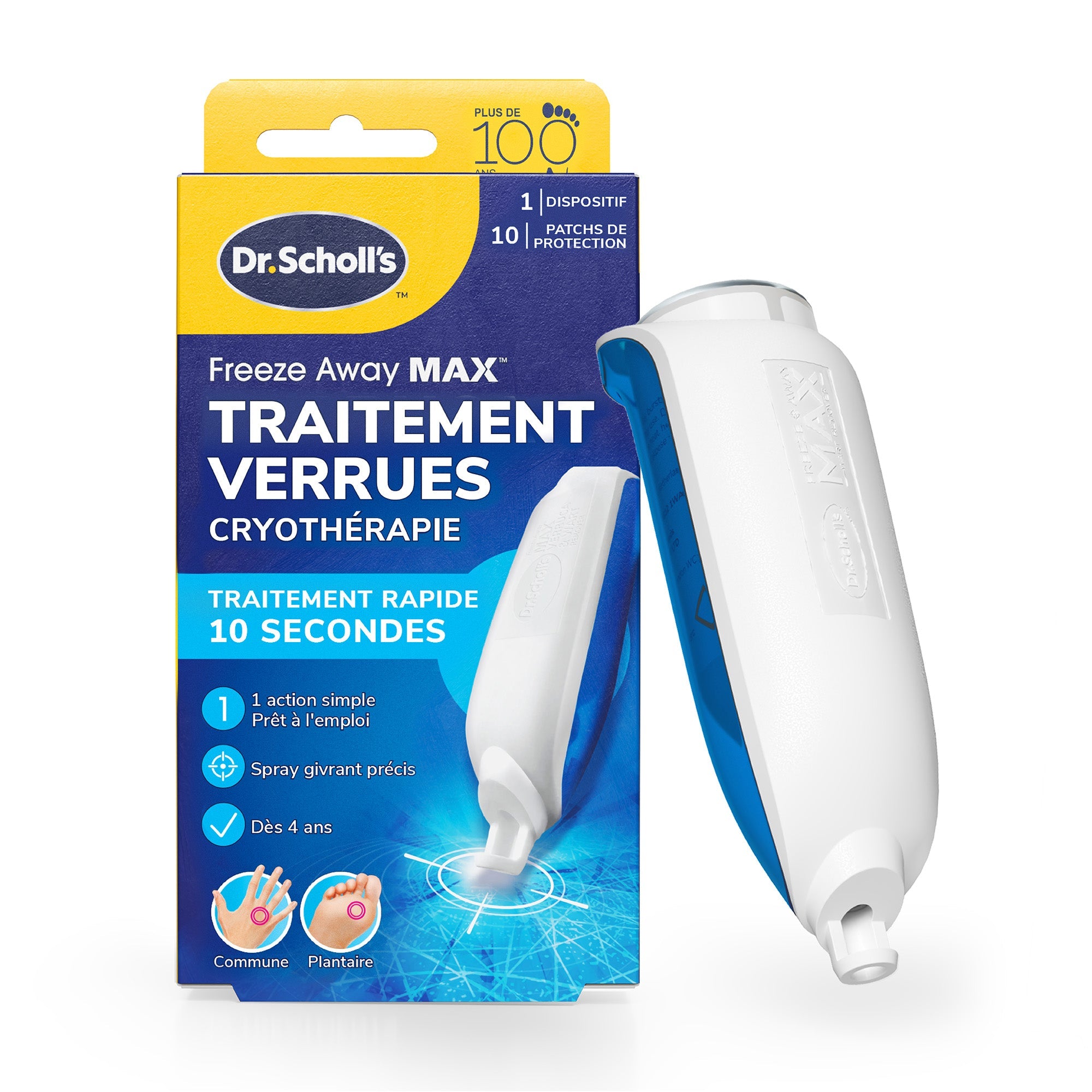 Dr Scholl's Traitement verrues Freeze Away MAX mains et pieds par cryothérapie