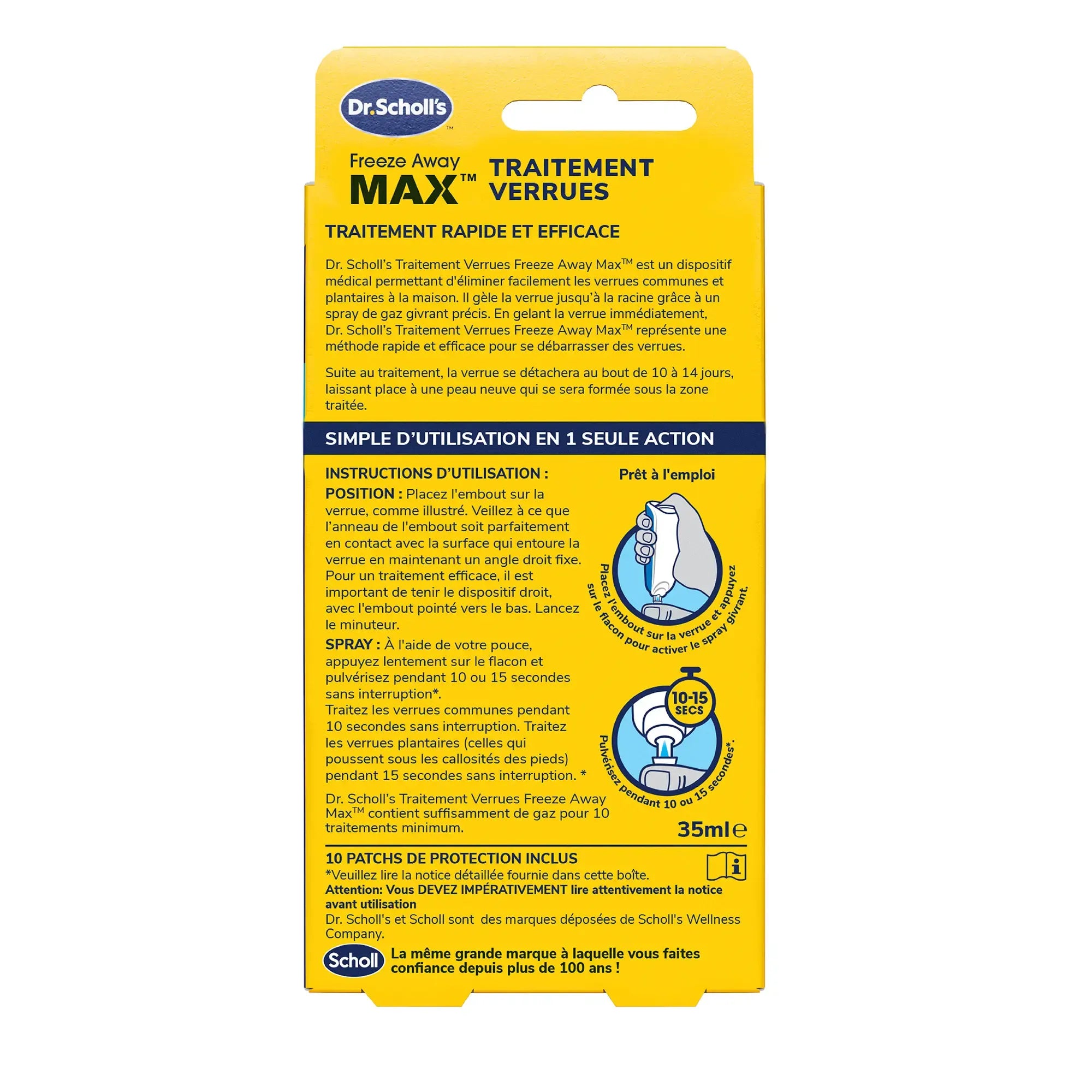Dr Scholl's Traitement verrues Freeze Away MAX mains et pieds par cryothérapie