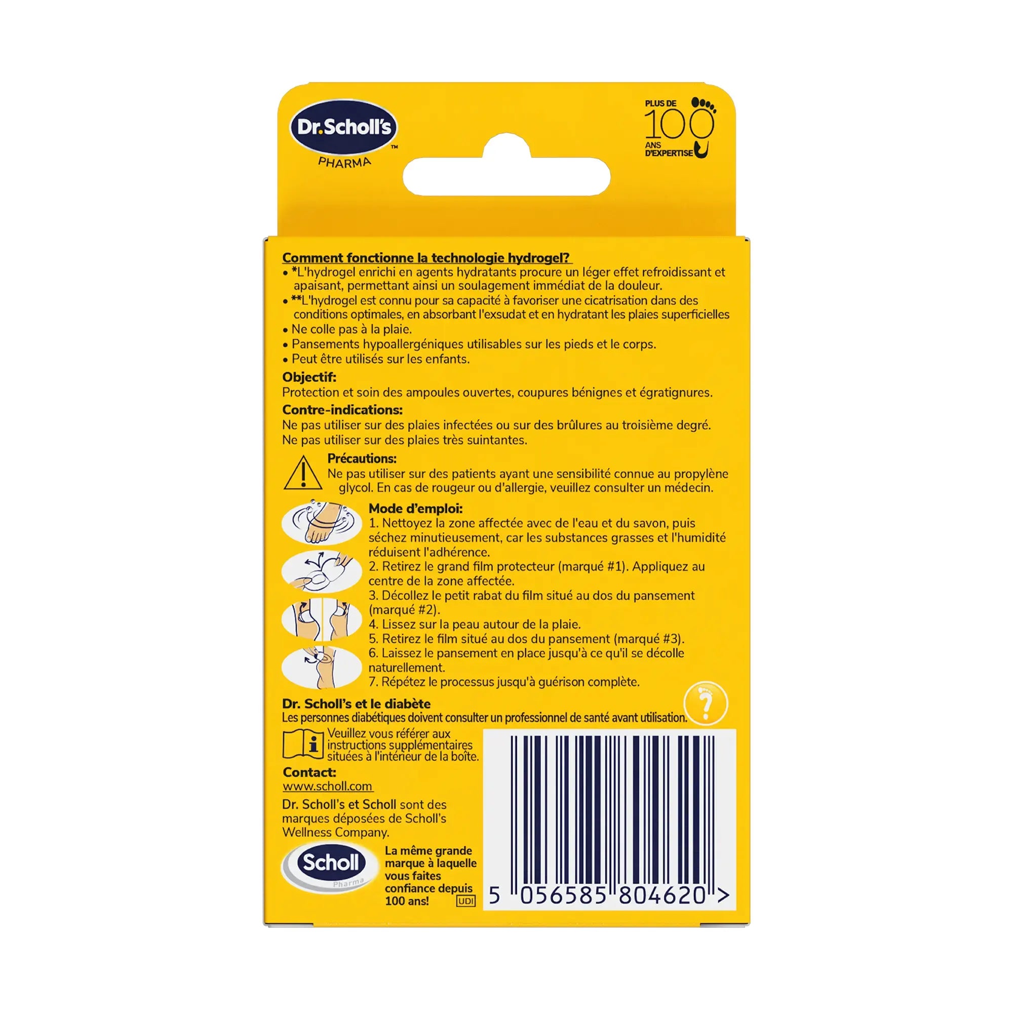 Dr. Scholl's Pansements Ampoules Ouvertes, coupures et égratignures, Technologie Hydrogel avancée