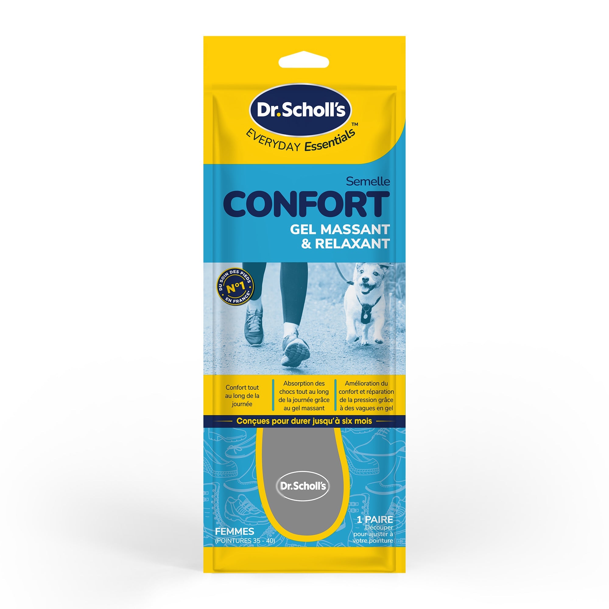 Semelle Confort Gel Massant & Relaxant - du 35 au 40
