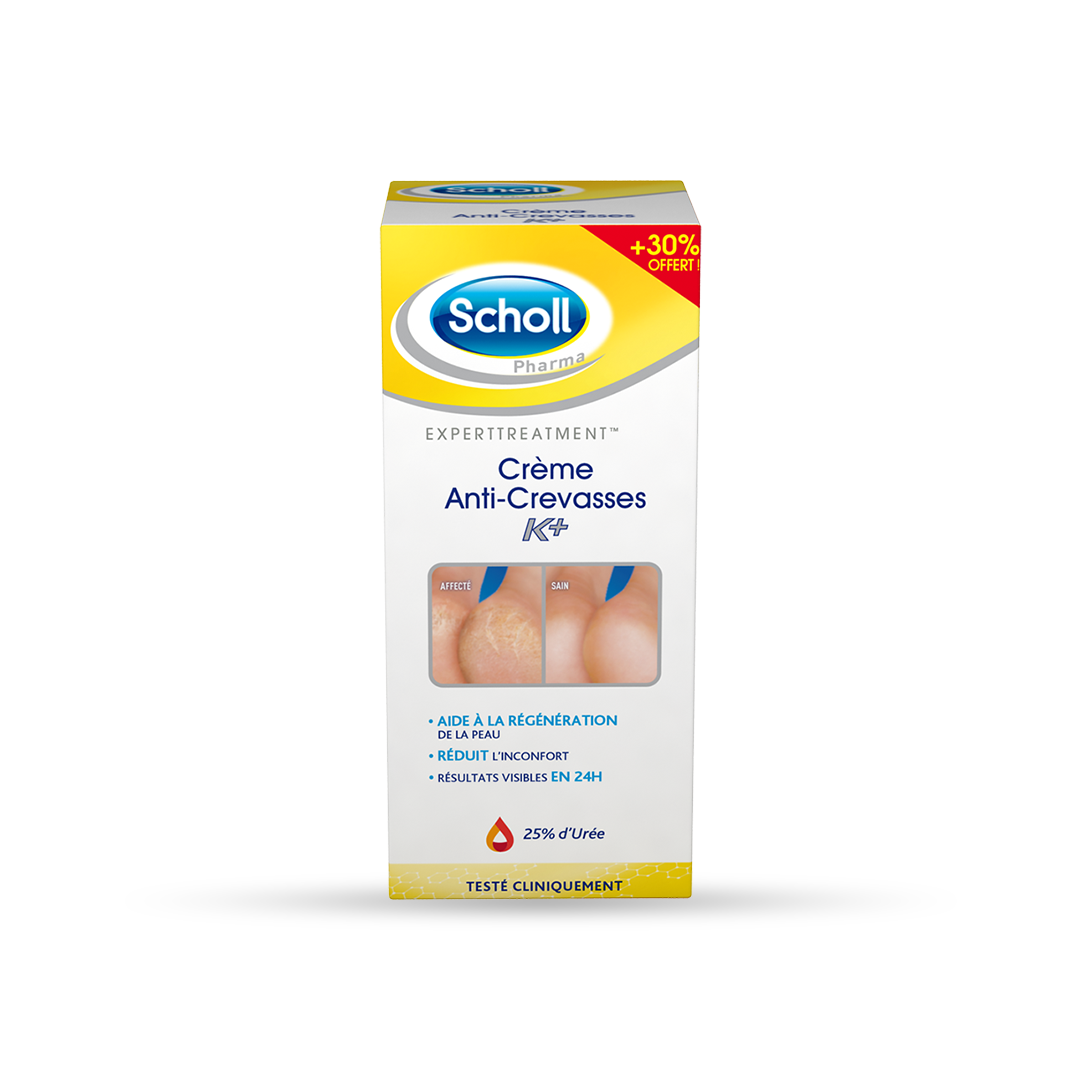 Crème Scholl Traitement Réparatrice Anti-Crevasses K+ 120ml