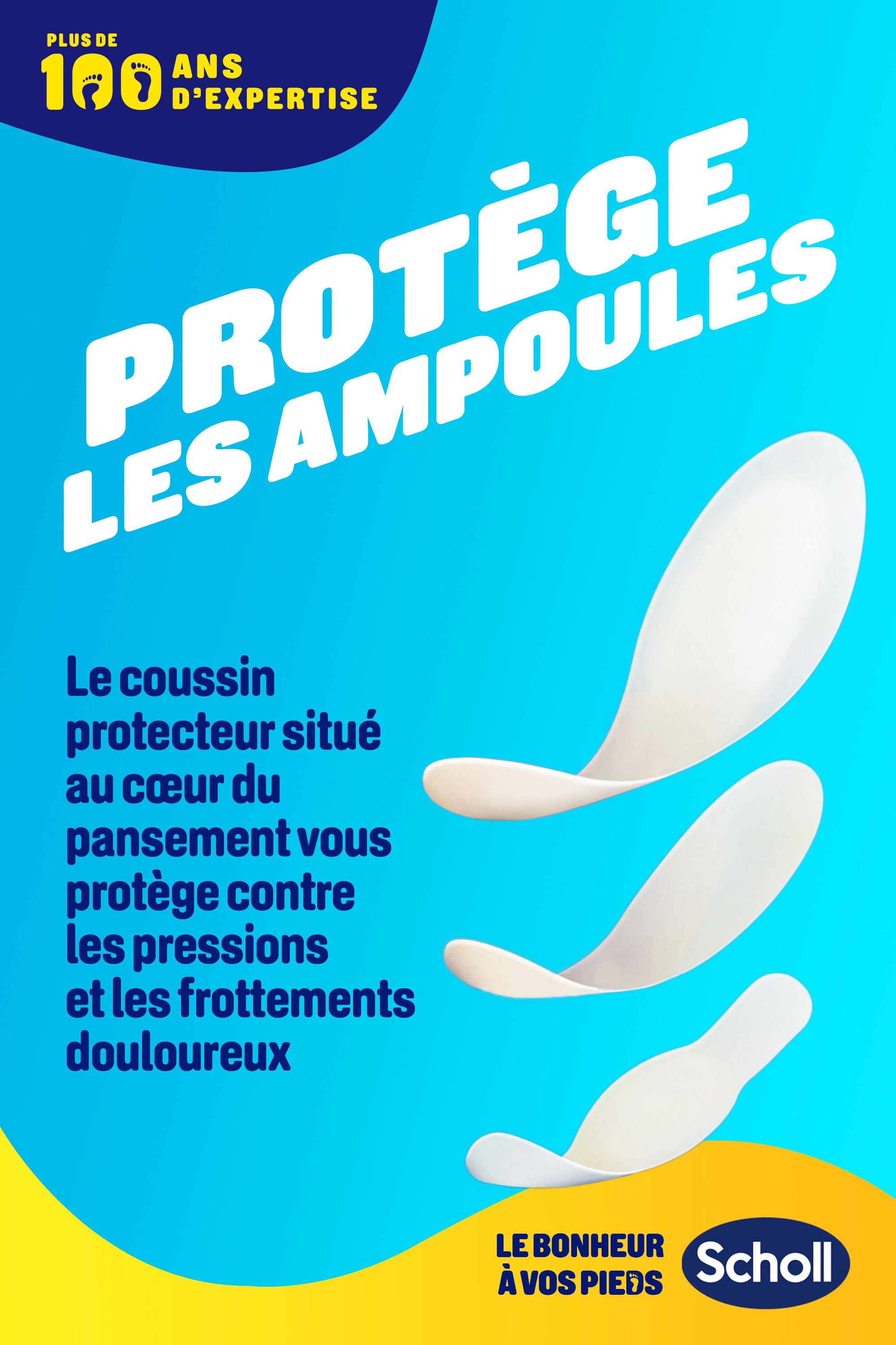 Pansements Ampoules Différentes tailles pour talon et orteils - 5 pansements