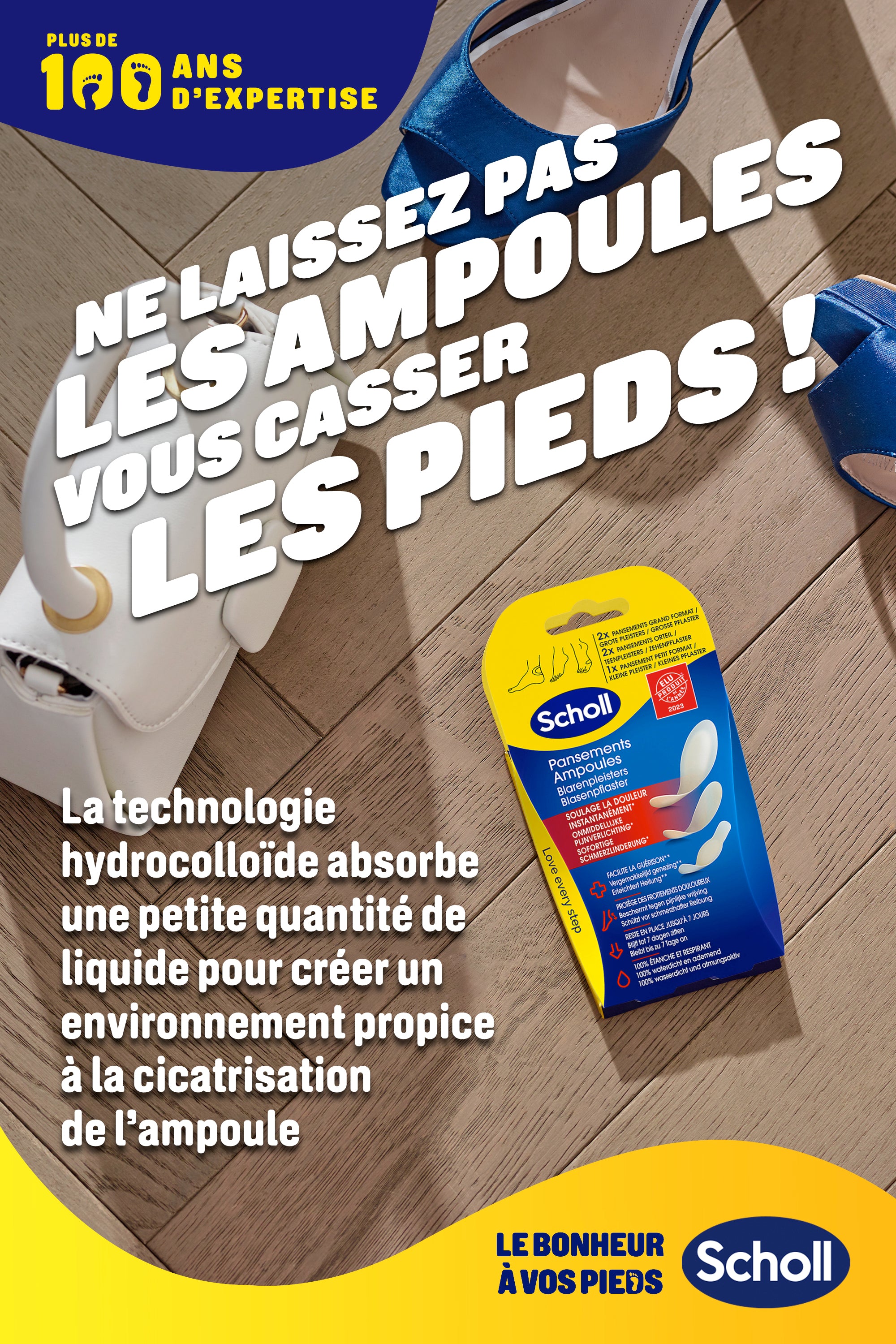 Pansements Ampoules Différentes tailles pour talon et orteils - 5 pansements