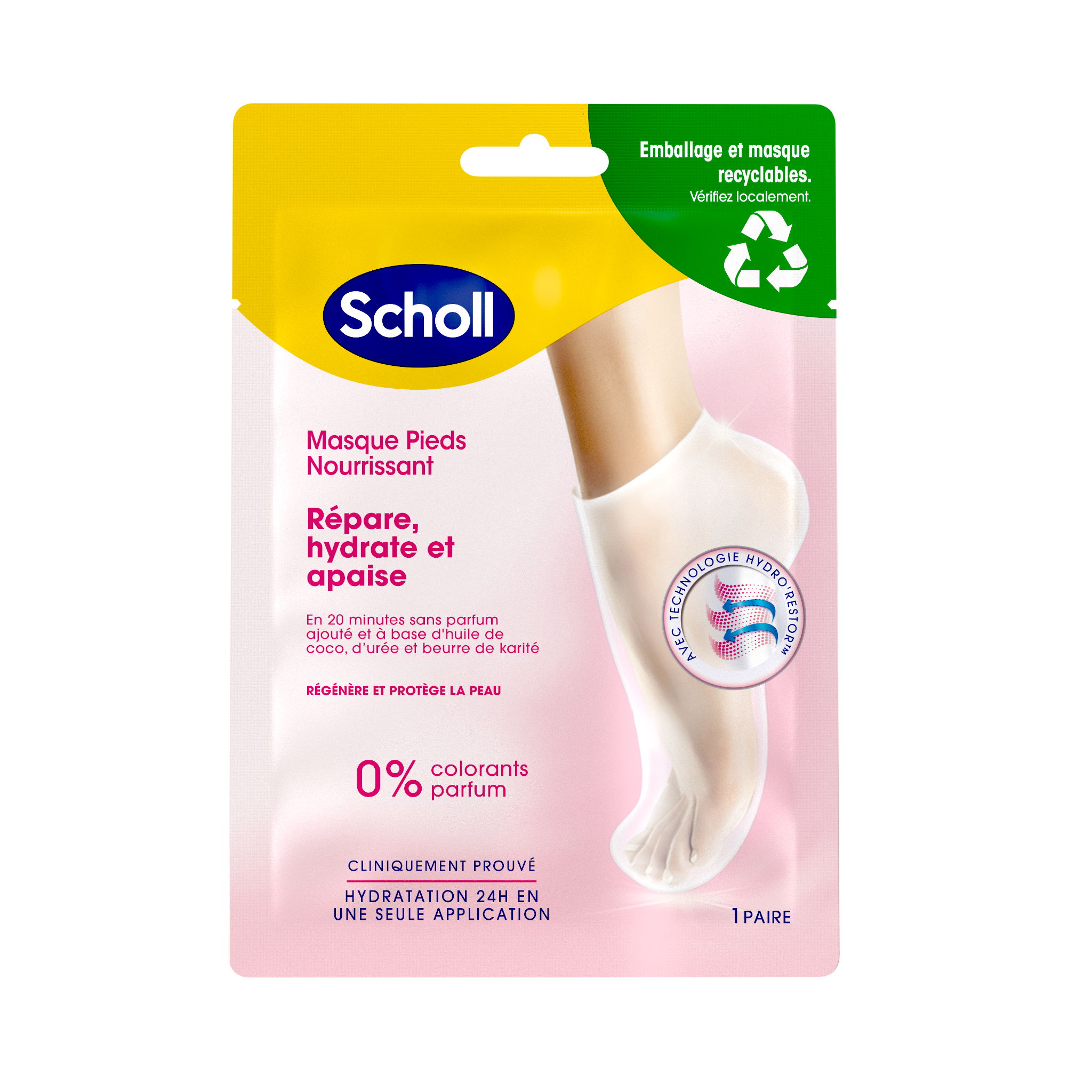 Scholl Masque Pieds Très Hydratant