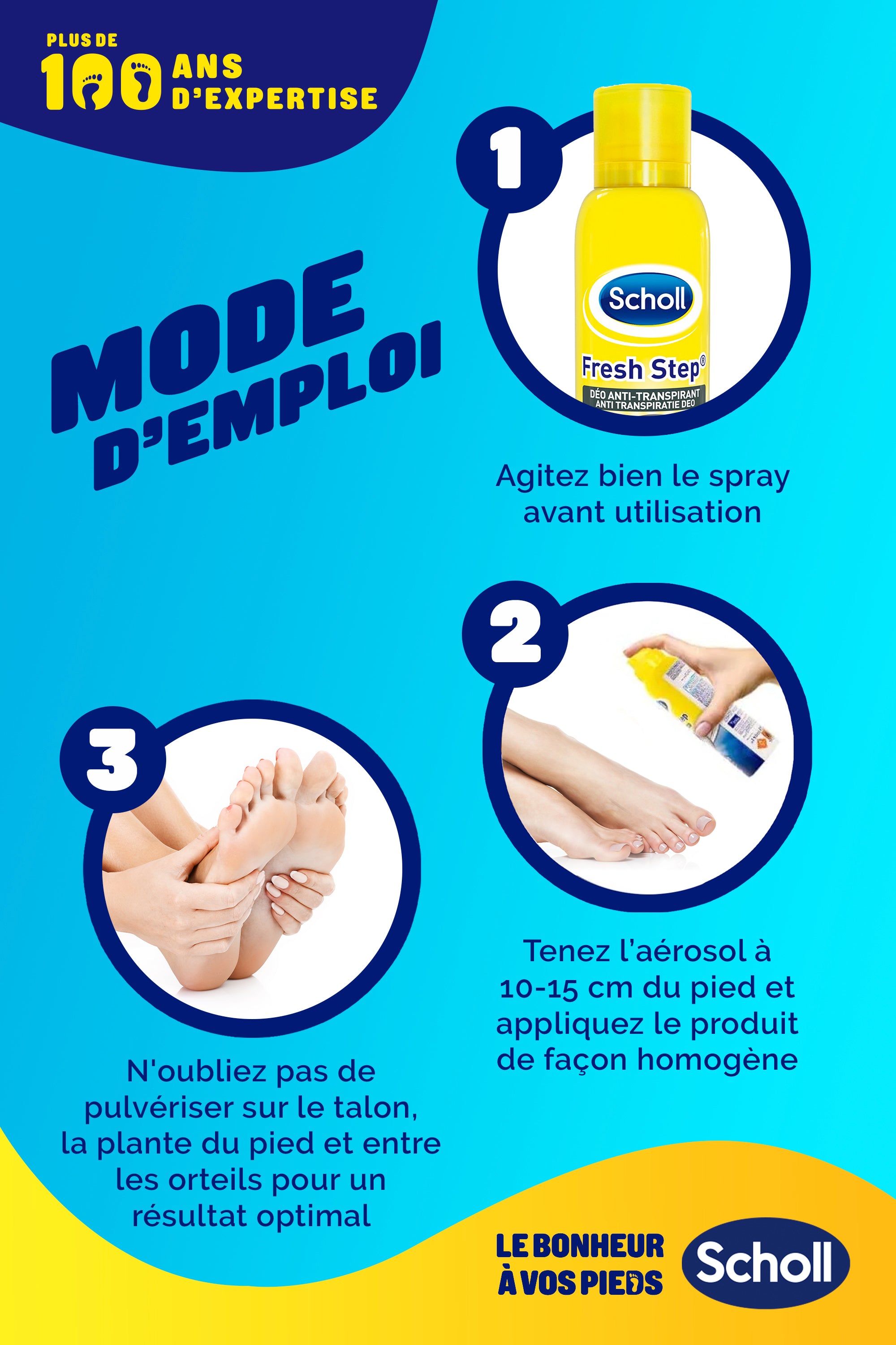 Déodorant spray Anti-Transpirant pied - Scholl Fresh Step