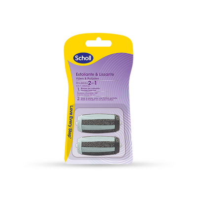 Rouleaux de Remplacement Scholl 2 en 1 Exfoliant & Lissant pour Râpe Electrique