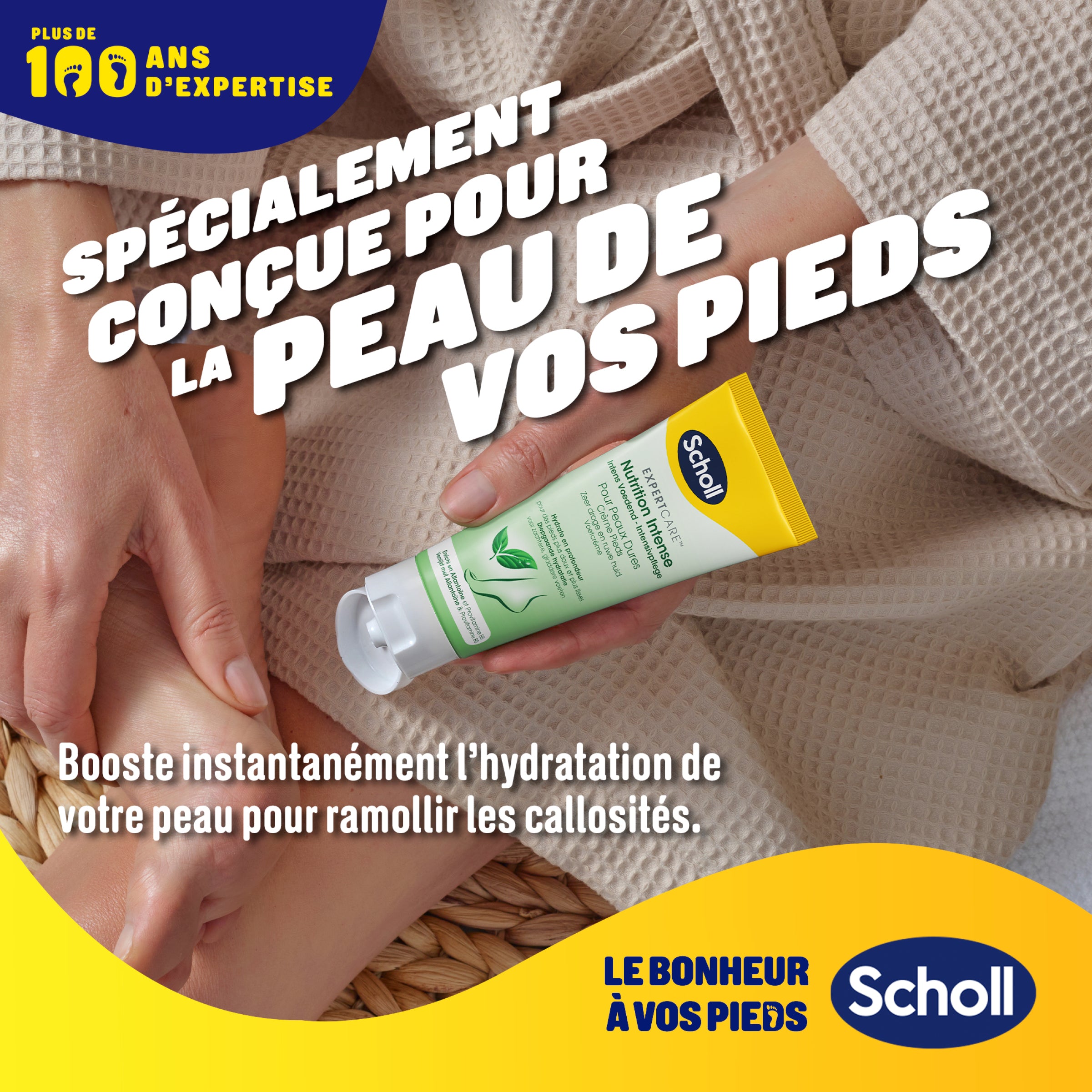 Scholl Crème Pieds Nutrition intense pour peaux dures, 75ml