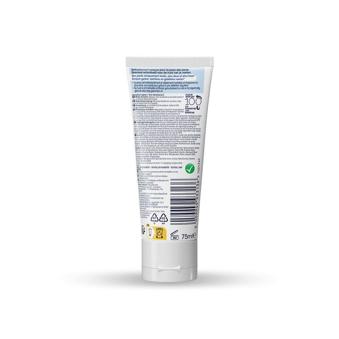 Scholl Crème Pieds Hydratation Renforcée pour peaux sèches, 75ml