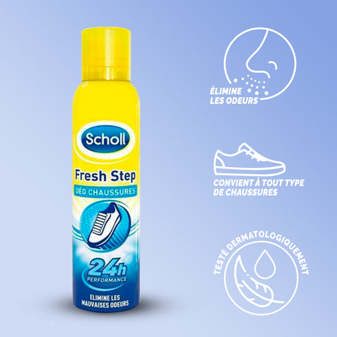 Scholl Spray Fresh Step Déodorant Chaussures, 150ml : : Hygiène et  Santé