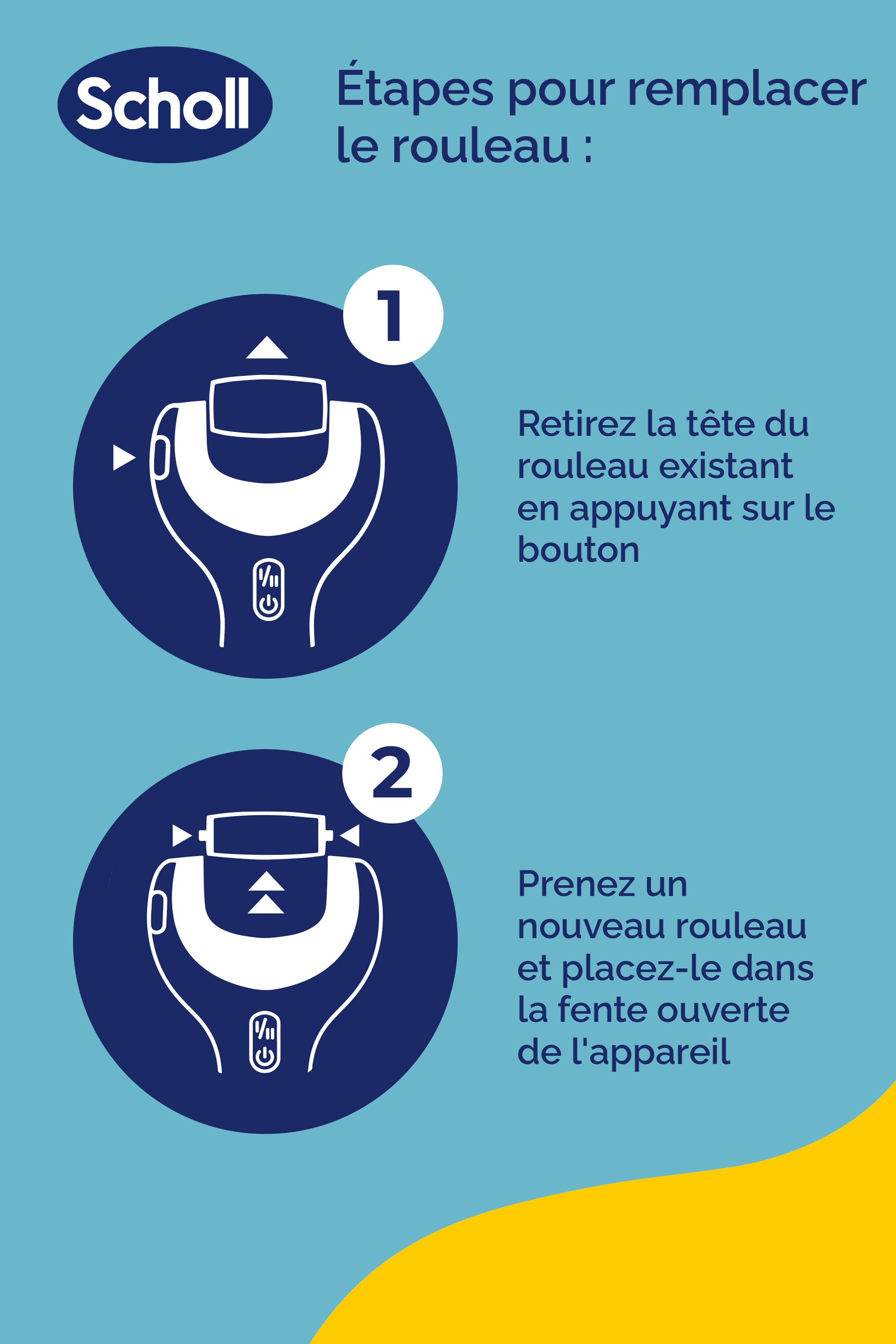 Rouleaux de Remplacement Scholl 2 en 1 Exfoliant & Lissant pour Râpe Electrique